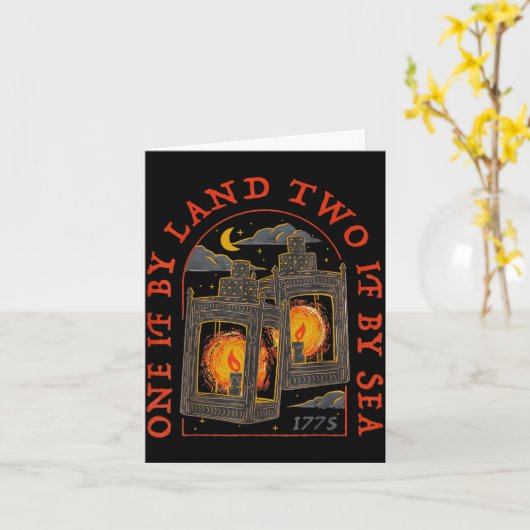 One If By Land Two If By Sea 1775  カード (黄色い花)