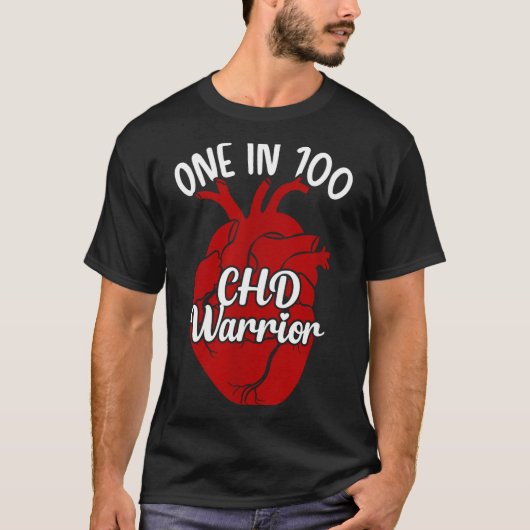 One In 100 Chd Warrior Congenital Heart Disease Aw Tシャツ (正面)