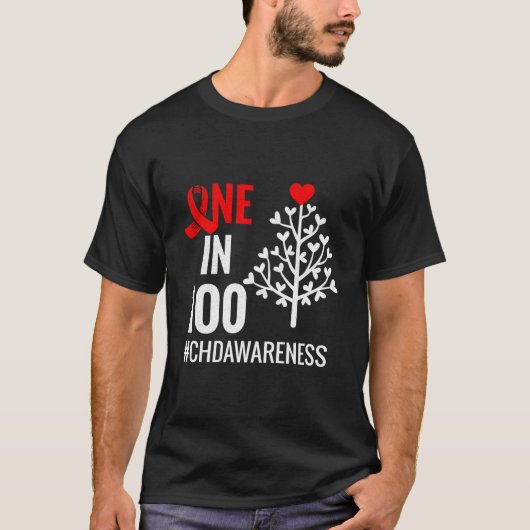 One In 100 Congenital He Defect Month Chd Warrior Tシャツ (正面)