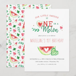 One In A Melon | スイカのファーストバースデー 招待状
