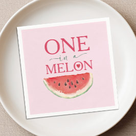 One in a Melon スイカの1歳の誕生日 スタンダードカクテルナプキン