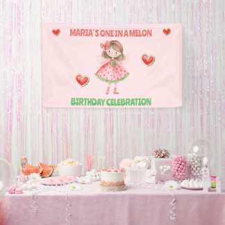 One in a Melon 誕生日バナー｜スイカの妖精 横断幕