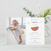 One In A Melon 1st誕生日パーティー写真 招待状 (スタンド正面)