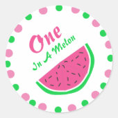 One In A Melon 1st Birthday ラウンドシール (正面)