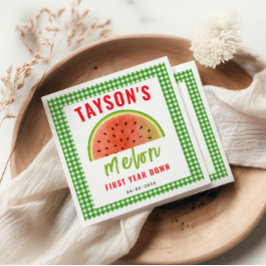 One in a Melon 1st Birthday – Cute Watermelon スタンダードカクテルナプキン