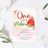 One In A Melon 1st Birthday Invitation 招待状