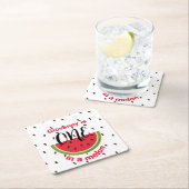 One in a Melon 1st Birthday Party スクエアペーパーコースター (インサイチュ)