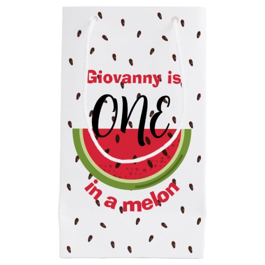 One in a Melon 1st Birthday Party スモールペーパーバッグ (正面)