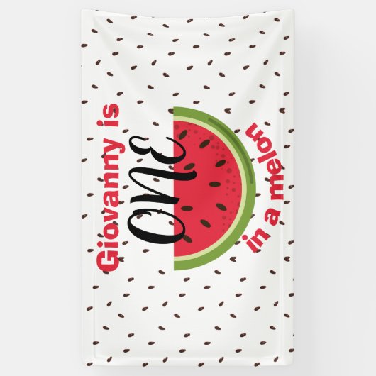 One in a Melon 1st Birthday Party 横断幕 (縦)