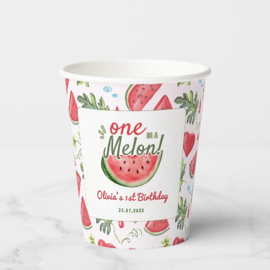One in a Melon 1st Birthday Summer Party 紙コップ (裏面)