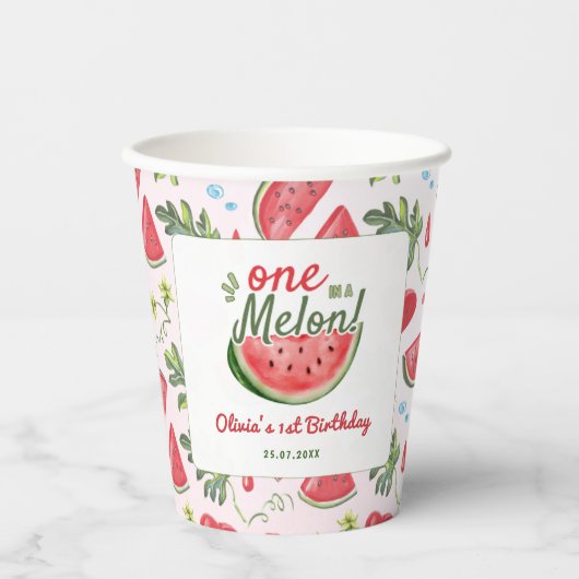 One in a Melon 1st Birthday Summer Party 紙コップ (正面)
