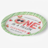 One in a melon 1st birthday watermelon party ペーパープレート (アングル)