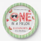 One in a melon 1st birthday watermelon party ペーパープレート (正面)