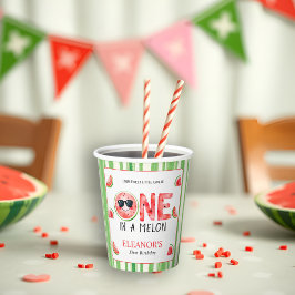 One in a melon 1st birthday watermelon party 紙コップ