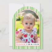 One in a melon 1st birthday watermelon summer 招待状 (裏面)