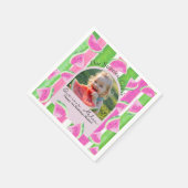 One in a Melon Birthday Photo watermelon スタンダードカクテルナプキン (角)