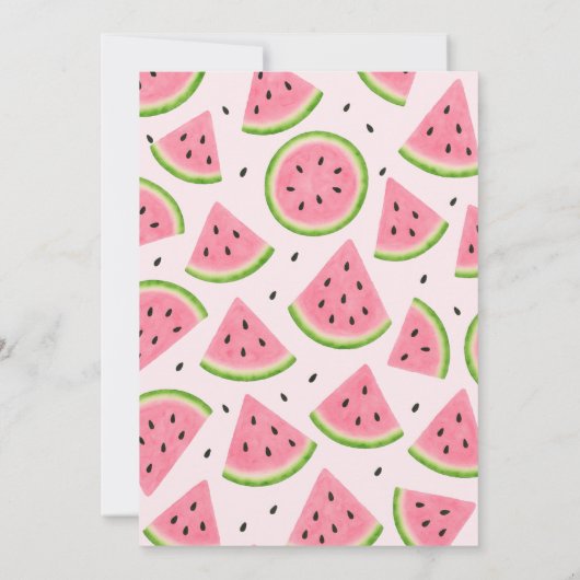 One in a Melon! Cute First Birthday Girl  招待状 (裏面)