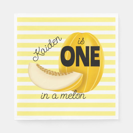 One in a Melon First 1st Birthday Party スタンダードランチョンナプキン (正面)