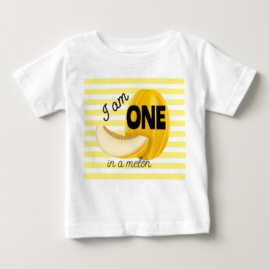 One in a Melon First 1st Birthday Party ベビーTシャツ (正面)