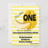 One in a Melon First 1st Birthday Party 招待状 (正面)