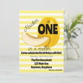 One in a Melon First 1st Birthday Party 招待状 (スタンド正面)