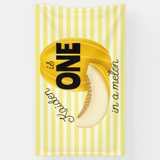 One in a Melon First 1st Birthday Party 横断幕 (縦)