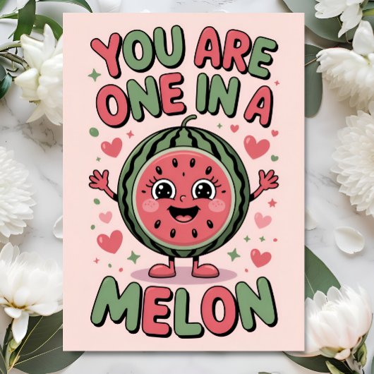 One in a Melon – Fun Watermelon Birthday Card カード