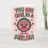 One in a Melon – Fun Watermelon Birthday Card カード (正面)
