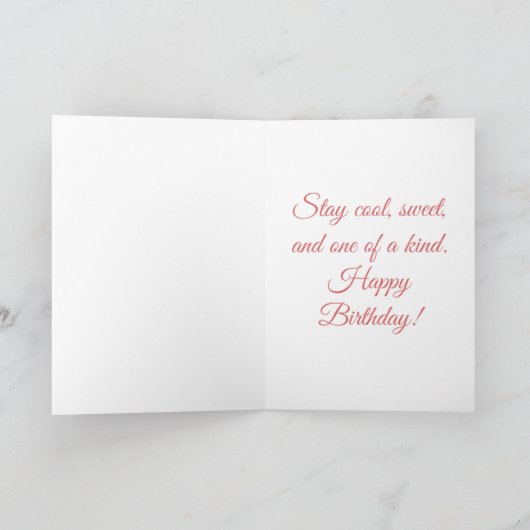 One in a Melon – Fun Watermelon Birthday Card カード (内部)