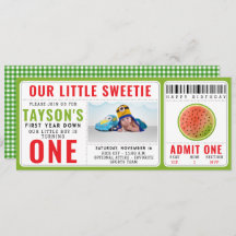 One in a Melon Glitter Watermelon 1st Birthday