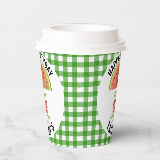 One in a Melon glitter watermelon 1st birthday 紙コップ (右)