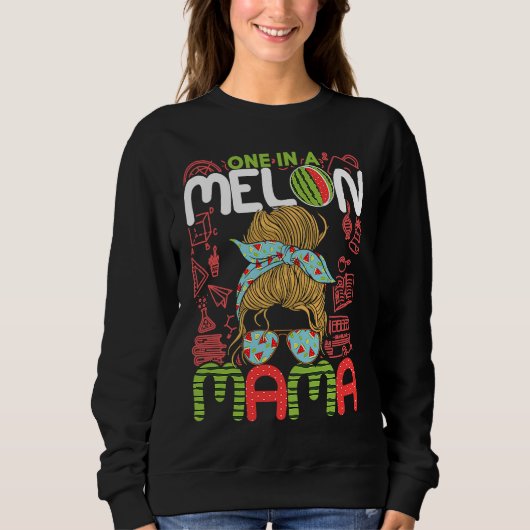 One In A Melon Mama  Watermelon Family Matching Ou スウェットシャツ (正面)