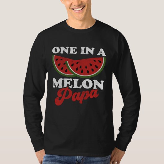 One In A Melon Papa  Watermelon  Summer Retro Cute Tシャツ (正面)