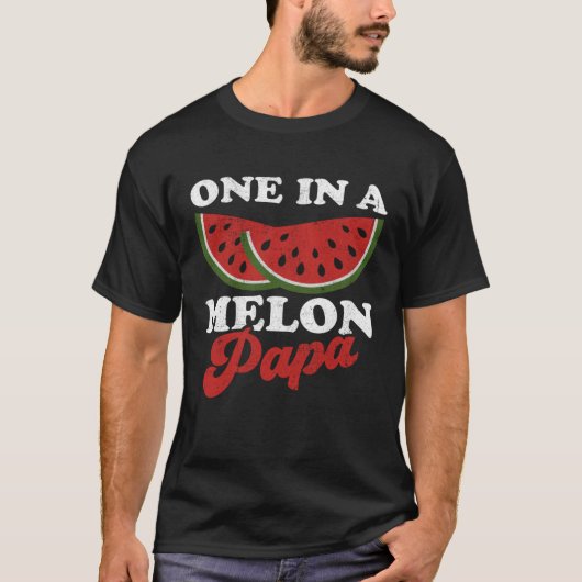 One In A Melon Papa  Watermelon  Summer Retro Cute Tシャツ (正面)