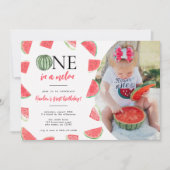 One In a Melon Photo 1歳の招待状 招待状 (正面)