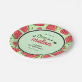 One in a Melon Summer Watermelon 1st Birthday  ペーパープレート (アングル)