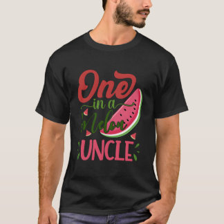 One In A Melon Uncle Watermelon Family Bday Py Tシャツ