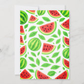 One In A Melon Watermelon 1st Birthday  招待状 (裏面)
