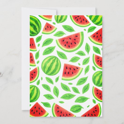 One In A Melon Watermelon 1st Birthday  招待状 (裏面)