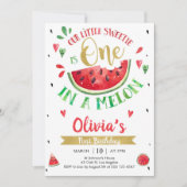 One In A Melon Watermelon 1st Birthday Invitation 招待状 (正面)