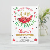 One In A Melon Watermelon 1st Birthday Invitation 招待状 (スタンド正面)