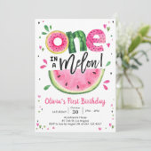 One In A Melon Watermelon 1st Birthday Invitation 招待状 (スタンド正面)