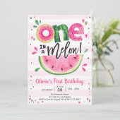 One In A Melon Watermelon 1st Birthday Invitation 招待状 (スタンド正面)