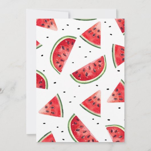 One In A Melon Watermelon 1st Birthday Invitation 招待状 (裏面)