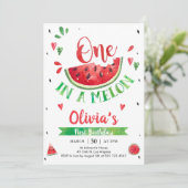 One In A Melon Watermelon 1st Birthday Invitation 招待状 (スタンド正面)