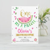One In A Melon Watermelon 1st Birthday Invitation 招待状 (スタンド正面)