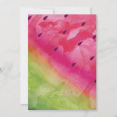 One In A Melon Watermelon 1st Birthday Invitation 招待状 (裏面)