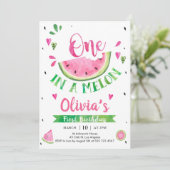 One In A Melon Watermelon 1st Birthday Invitation 招待状 (スタンド正面)