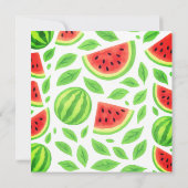 One In A Melon Watermelon Birthday Party サンキューカード (裏面)