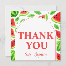 One In A Melon Watermelon Birthday Party サンキューカード